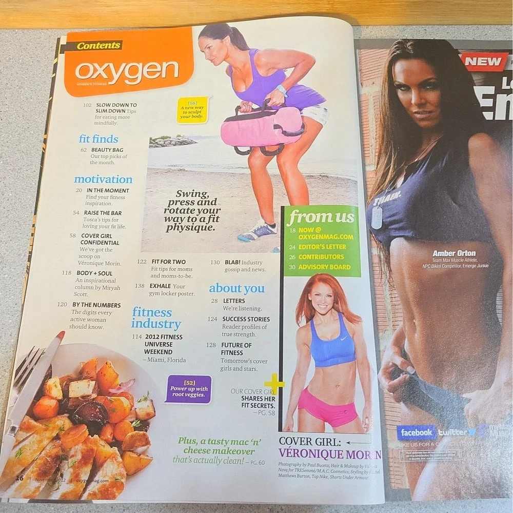 Oxygen Nov 2012 Magazine Veronique Morin Cover Womens 2012 Fitness Universe Week